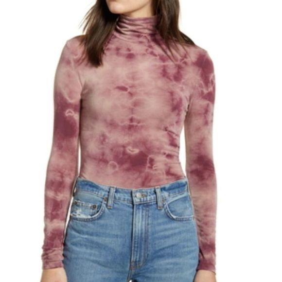 Treasure & Bond Tops - Treasure & Bond Pink Tie Dye Turtleneck NWT